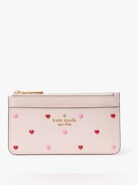 Kate Spade Boxed Madison Heart Studs Large Slim Card Holder NWT